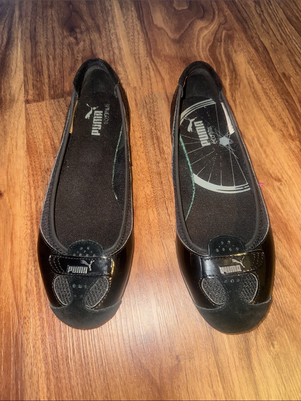 Puma Black Patent Slip-On Ballet Flats size 8